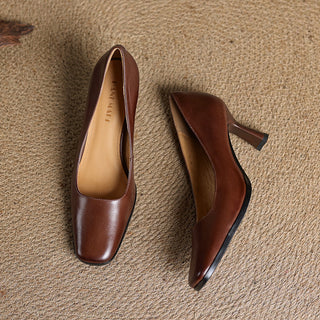 Elviera Escarpins en Cuir Carrés