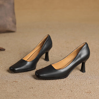 Elviera Escarpins en Cuir Carrés