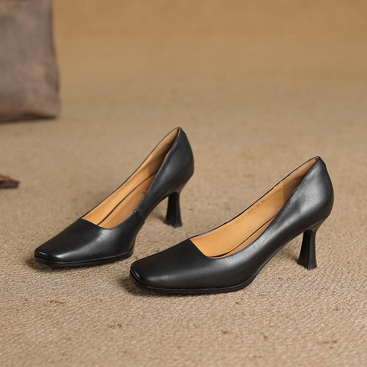 Elviera Escarpins en Cuir Carrés
