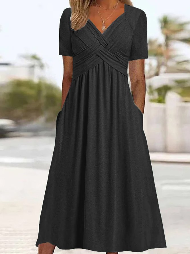 Carmen - Robe Midi Croisée pour un Look Élégant