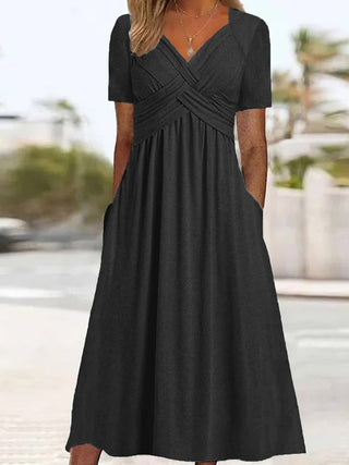 Carmen - Robe Midi Croisée pour un Look Élégant