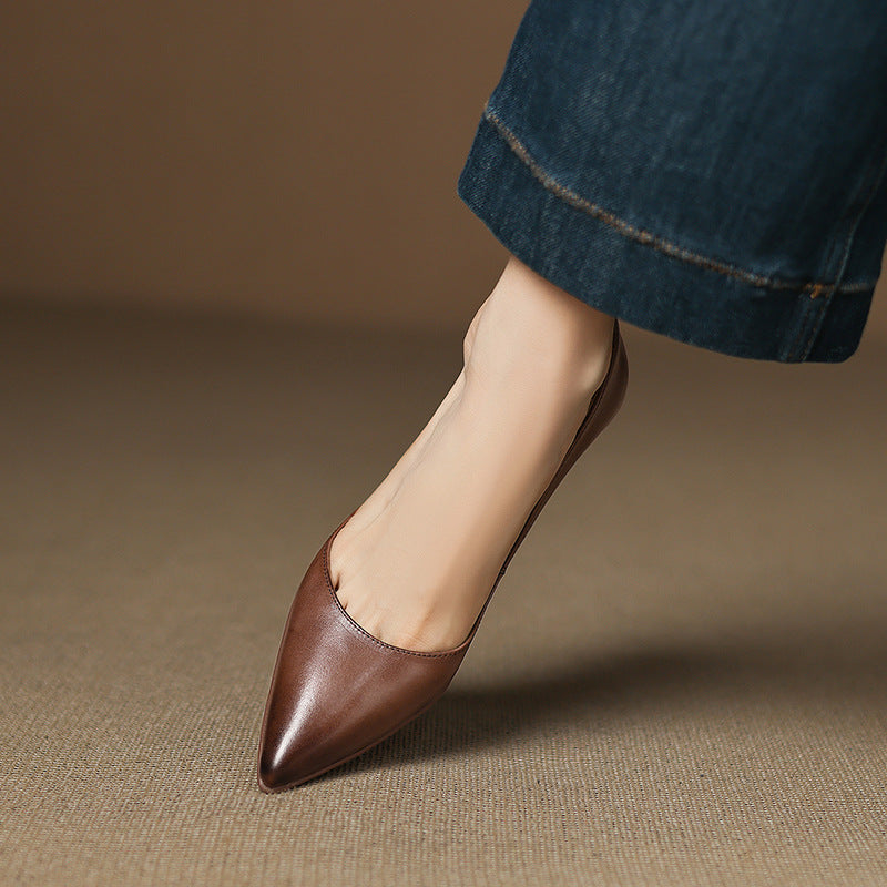 Calenne Cuir Talons Kitten