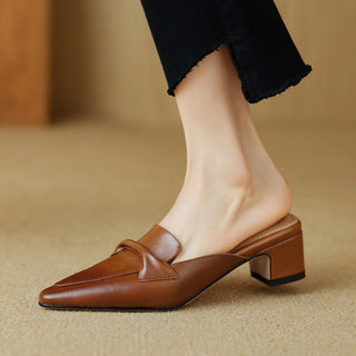 Mules en cuir pointues Marloe