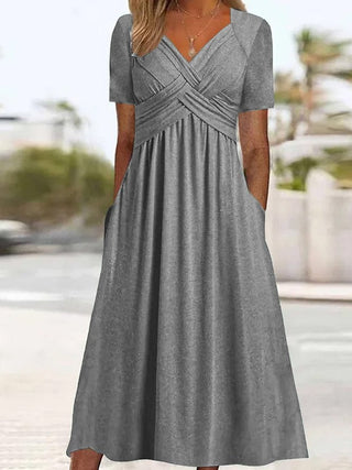 Carmen - Robe Midi Croisée pour un Look Élégant