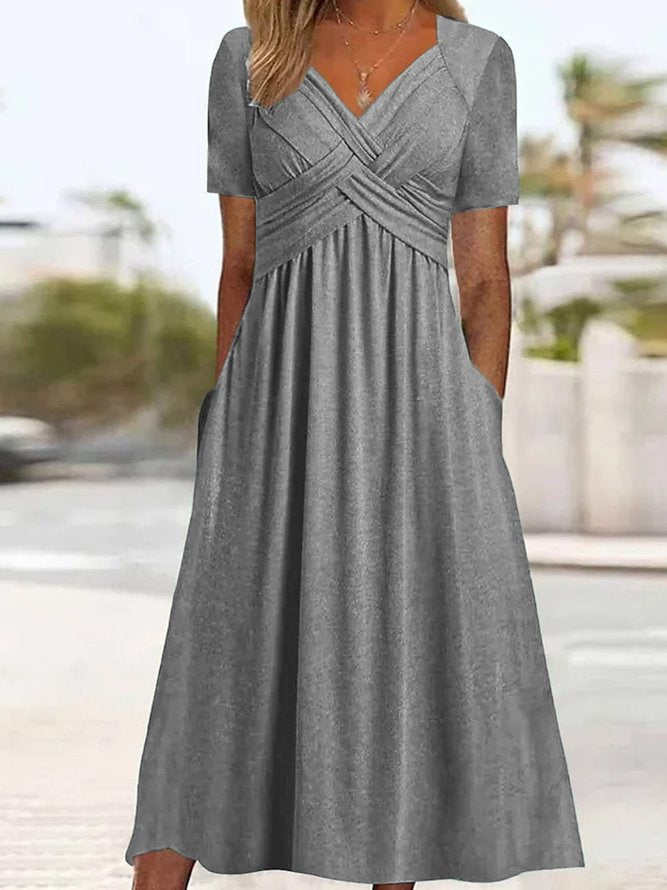 Carmen - Robe Midi Croisée pour un Look Élégant