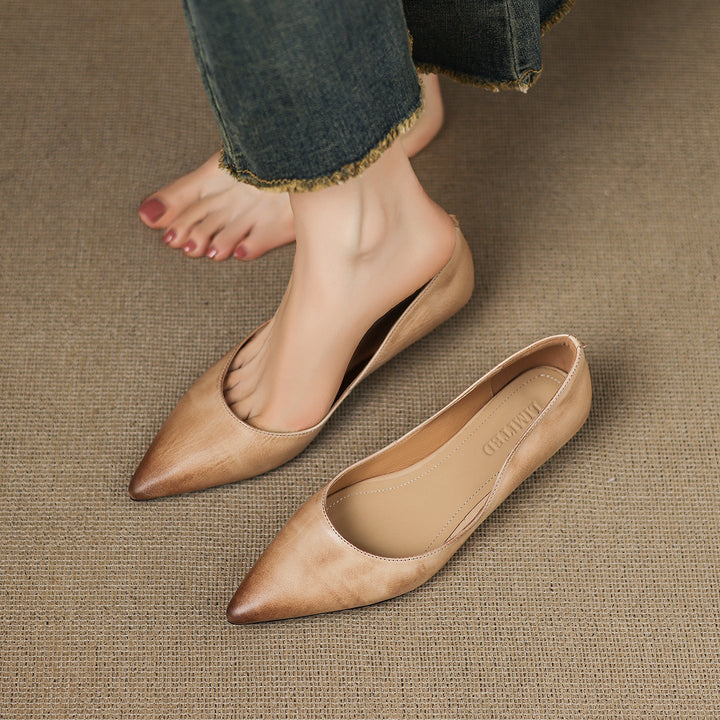 Arla Ballerines en Cuir Véritable