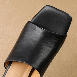 Mules en cuir Virelle Curve avec talon