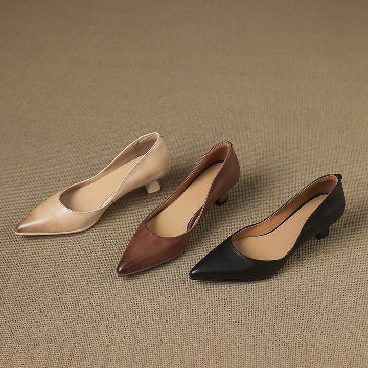 Calenne Cuir Talons Kitten