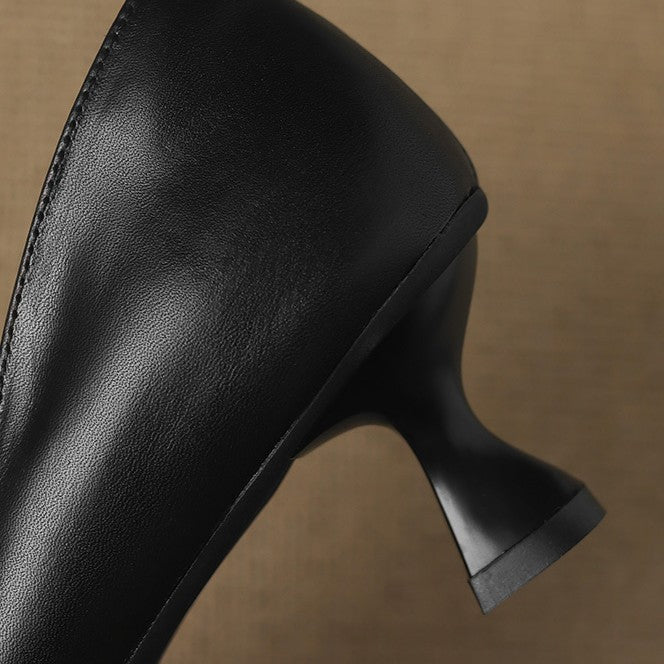 Calenne Cuir Talons Kitten