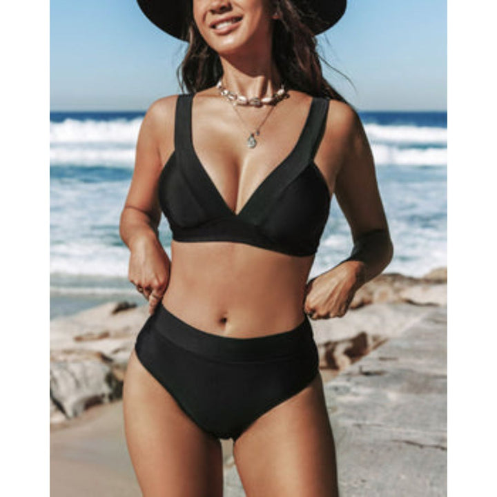 Hilde - Maillot de bain uni à col haut