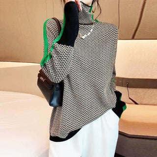 Lindemann Atelier | Malou – Pull à col roulé avec rayures contrastées