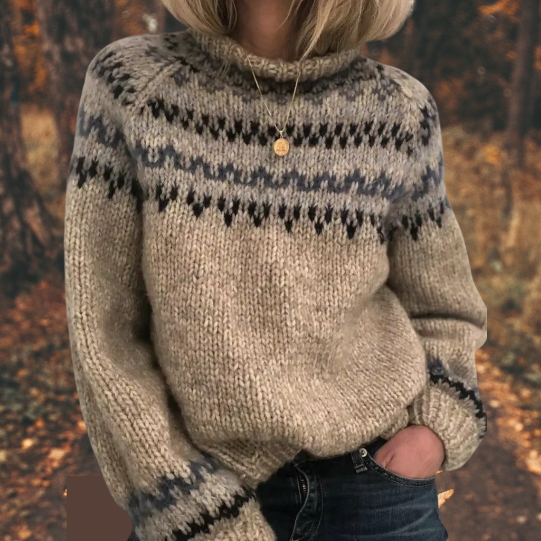 Roseline | Pull en maille avec col montant