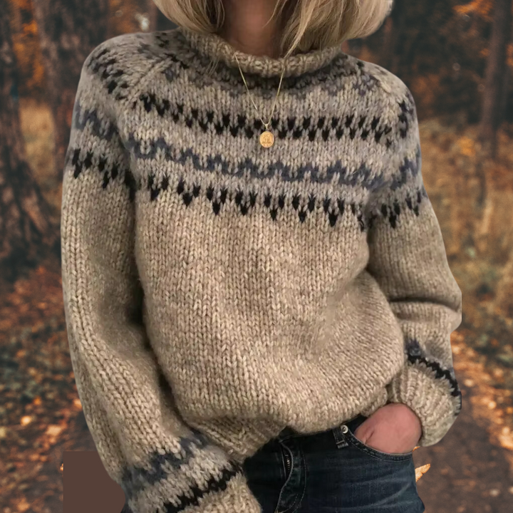 Roseline | Pull en maille avec col montant