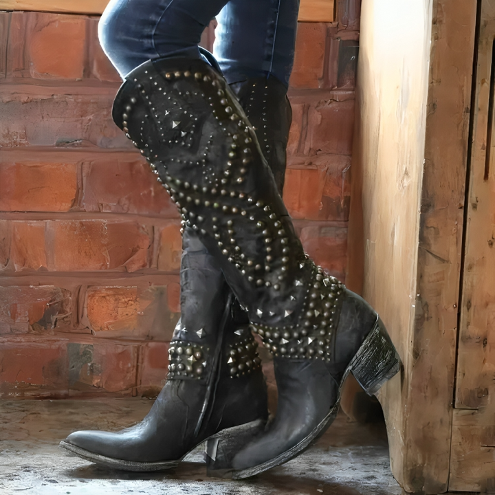 Blessie | Bottes hautes avec détails en clous