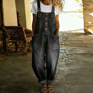 Mae | Salopette en denim vintage avec bretelles réglables