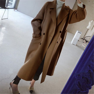 Jauceline | Manteau long en laine d'hiver avec ceinture
