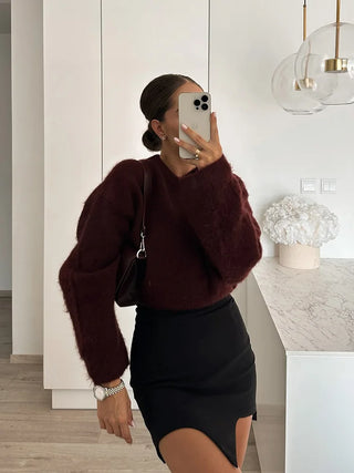 Tess | Pull Bordeaux