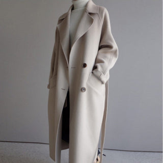 Jauceline | Manteau long en laine d'hiver avec ceinture