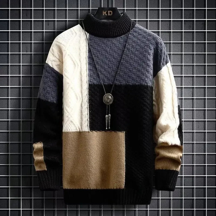 Erjean | Pull avec col rond et motif patchwork