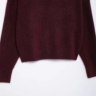 Vivian | Pull bordeaux avec col montant