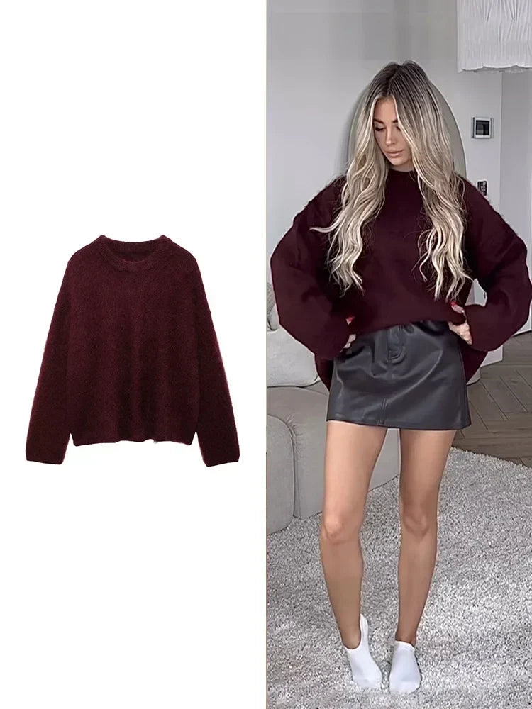 Tess | Pull Bordeaux