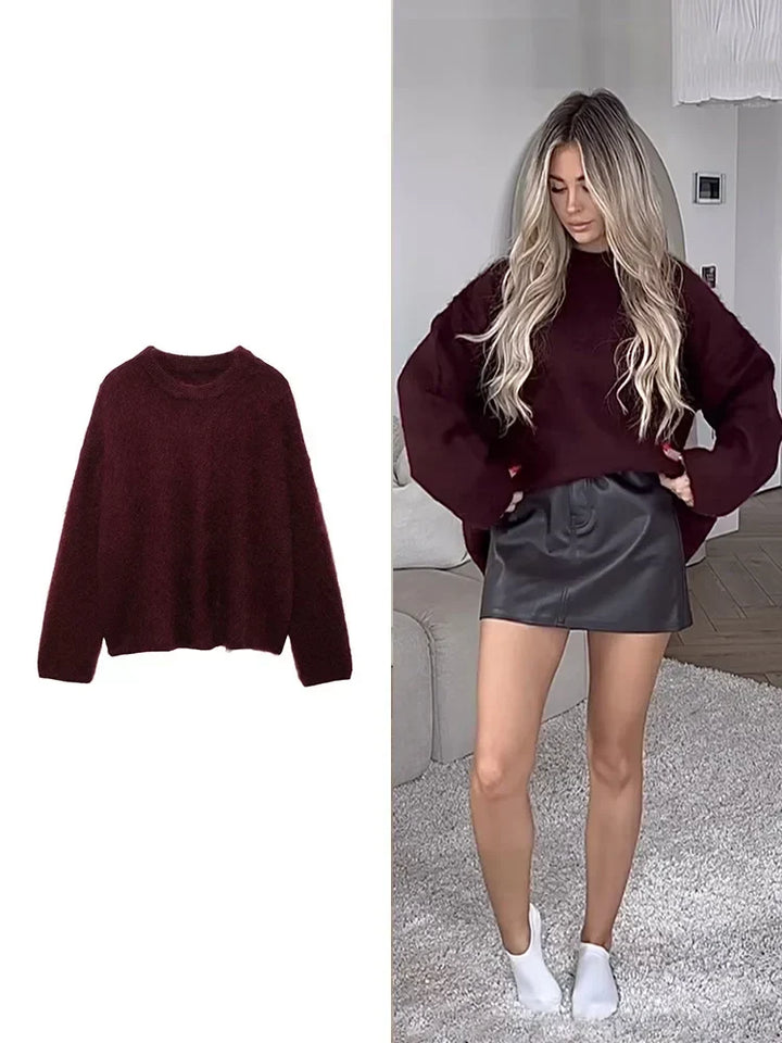 Tess | Pull Bordeaux