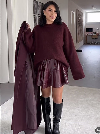 Tess | Pull Bordeaux