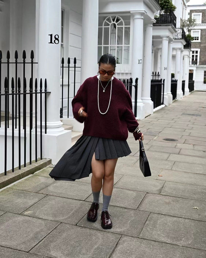 Tess | Pull Bordeaux