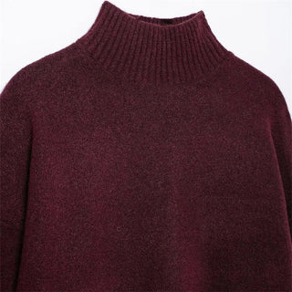 Vivian | Pull bordeaux avec col montant