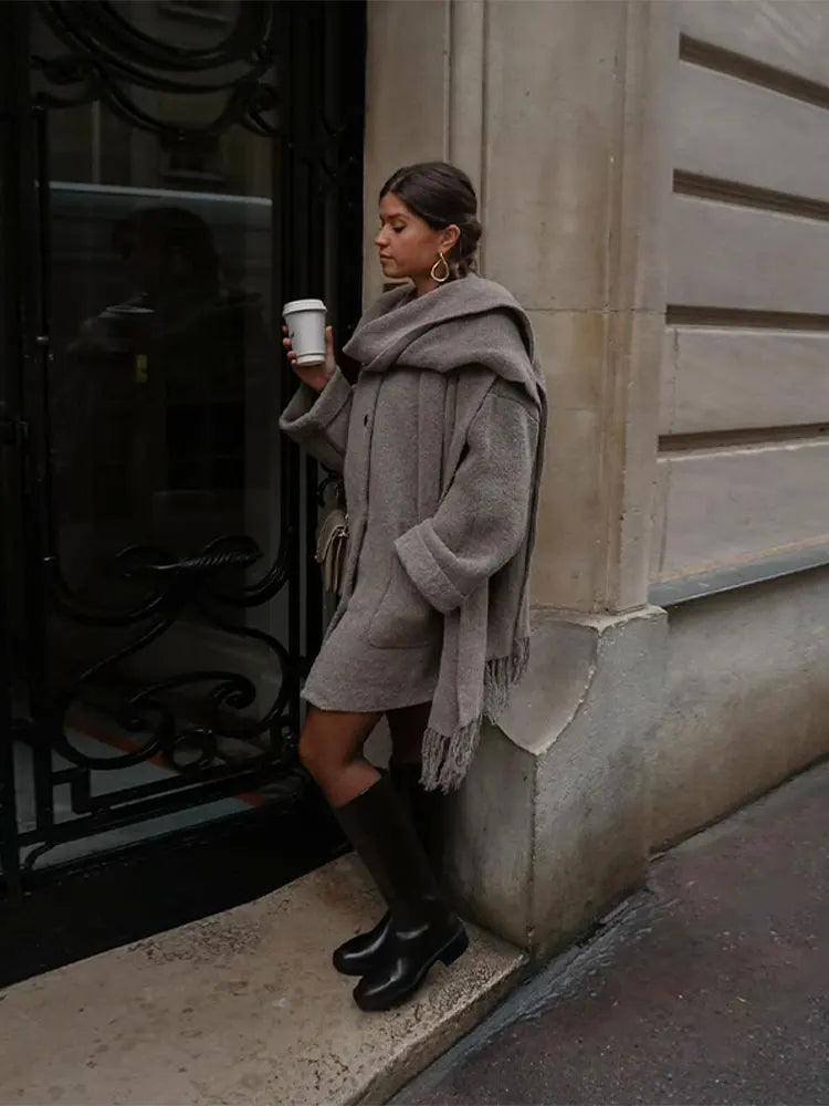 Sophie | Ensemble manteau avec écharpe Kappa