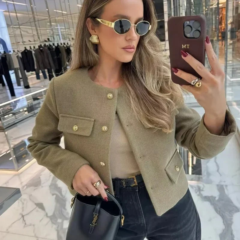 Sara | Veste élégante avec boutons dorés