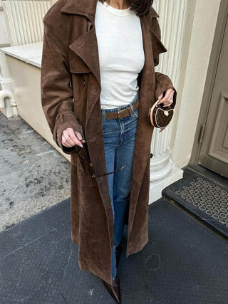 Frejas™| Manteau long en imitation daim