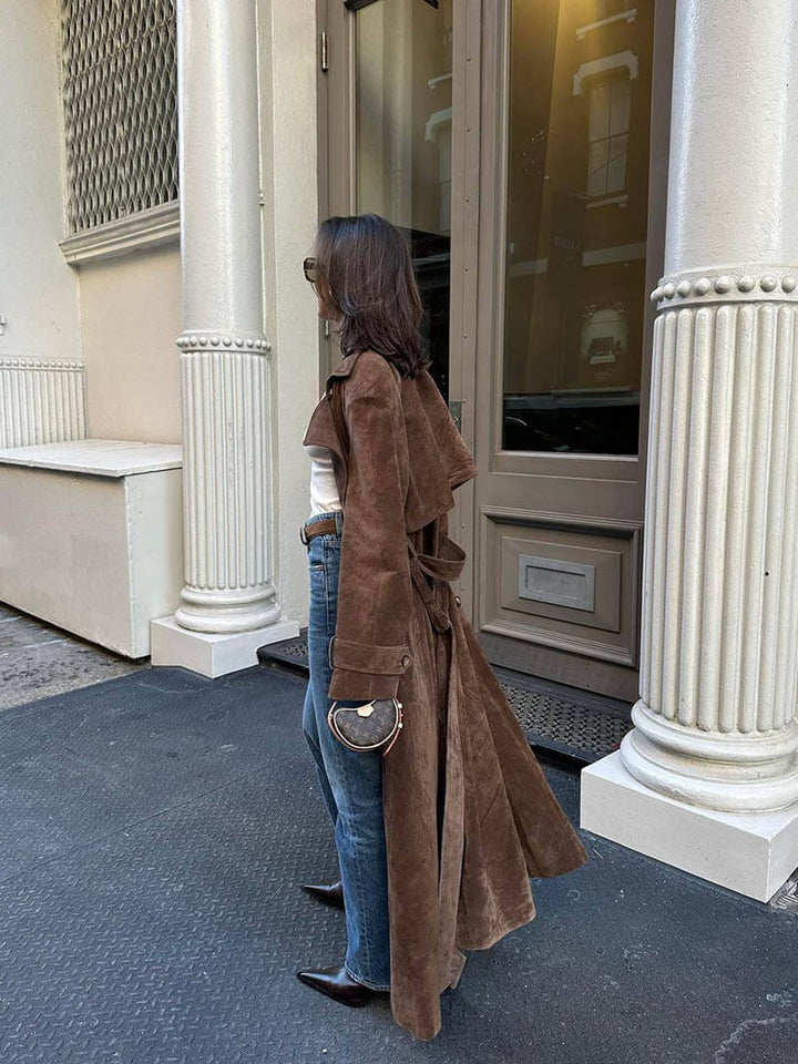 Frejas™| Manteau long en imitation daim