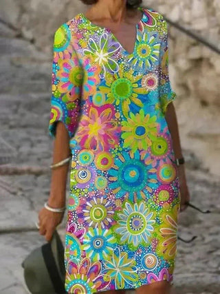 Angelique | Robe midi à fleurs vivante