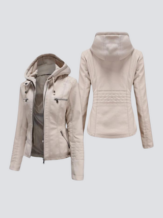 Coleen | Veste en cuir vegan avec capuche