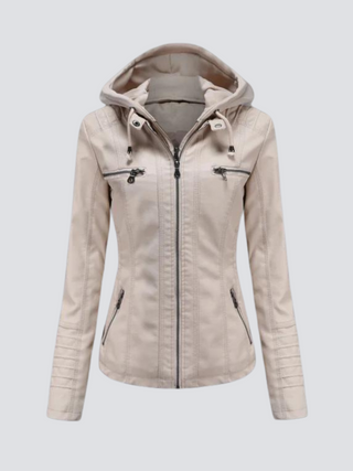 Coleen | Veste en cuir vegan avec capuche