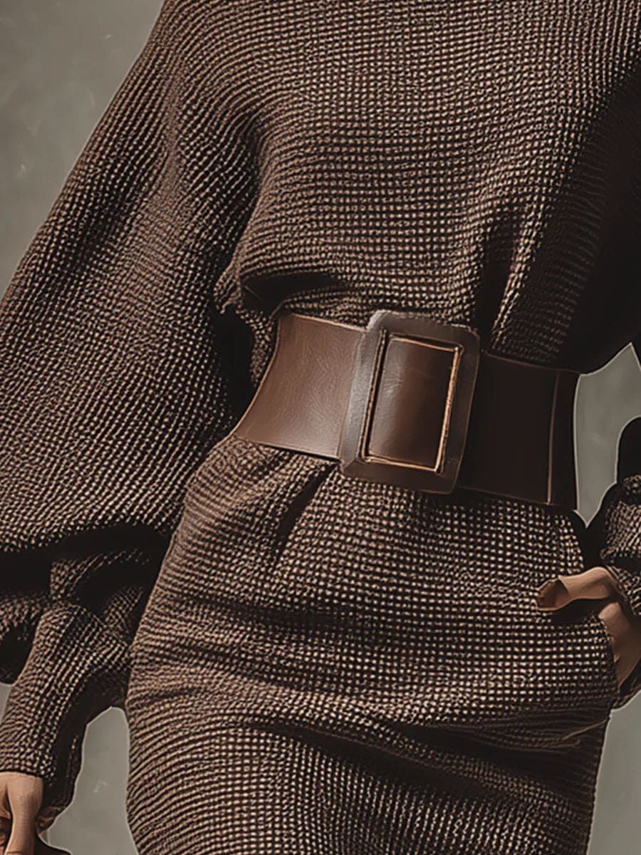 Alena | Robe mini tricotée avec ceinture