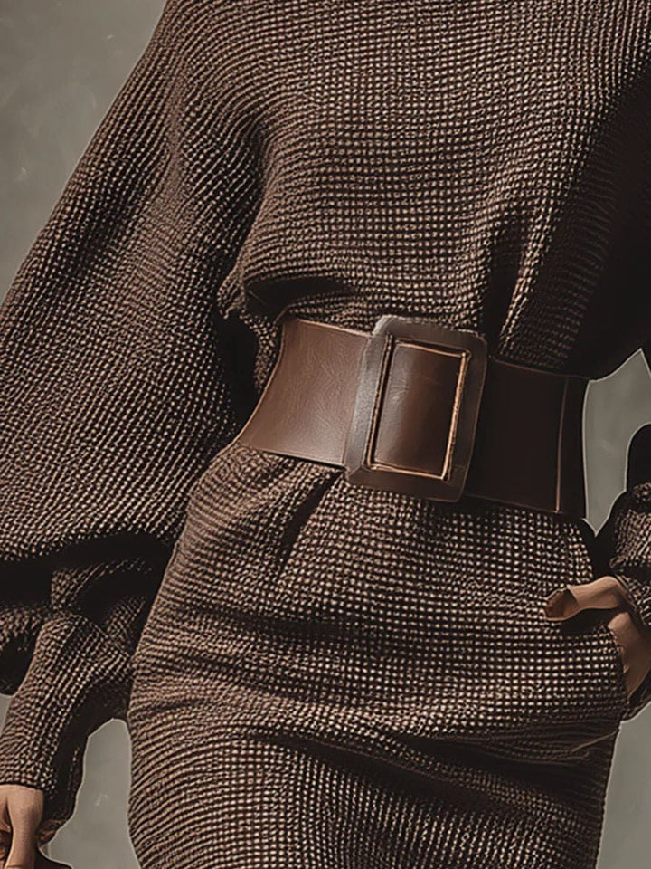 Alena | Robe mini tricotée avec ceinture