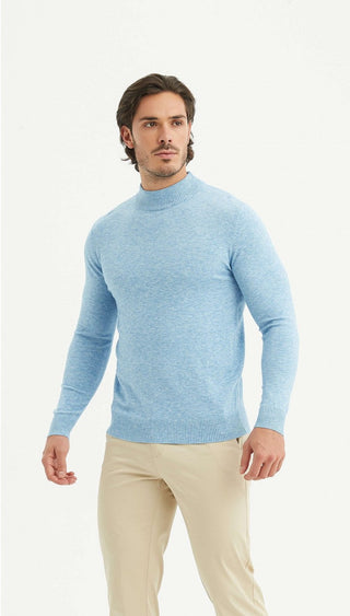 Vincent | Pull à col montant bleu clair