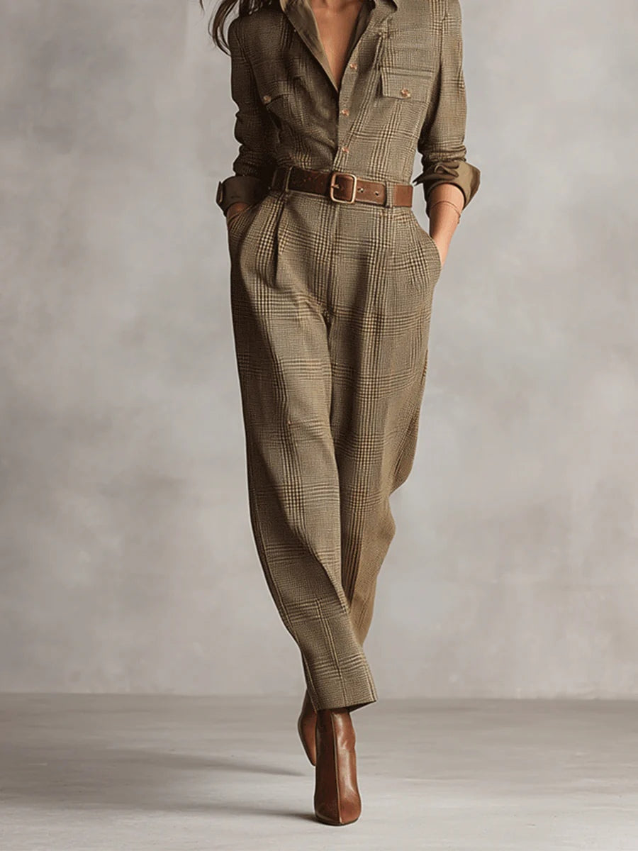 Lucinda – Combinaison en Tweed Élégante