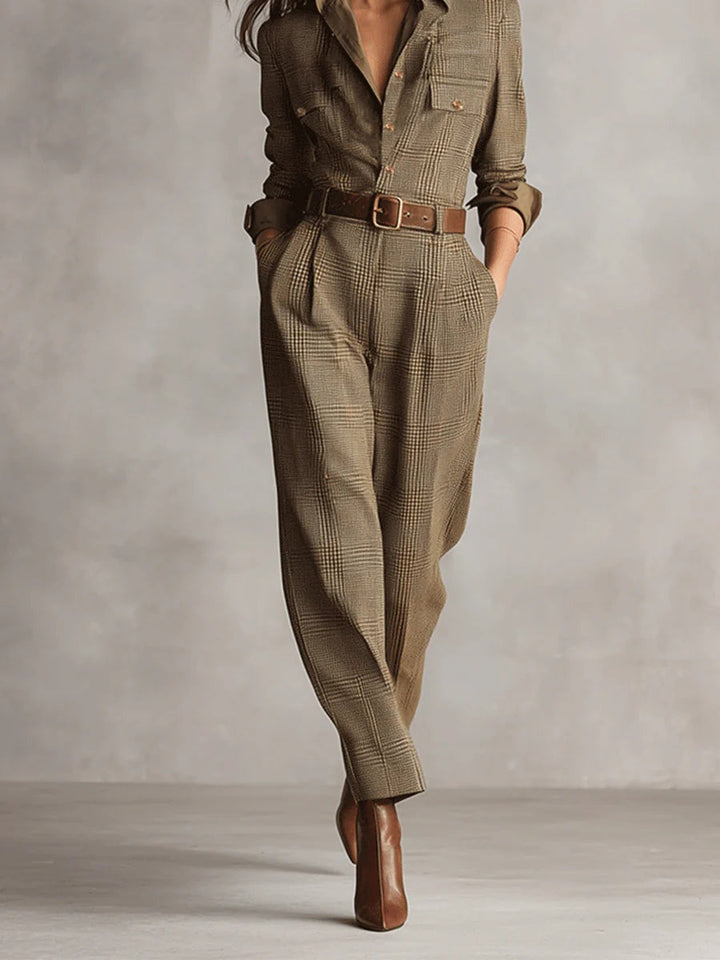 Lucinda – Combinaison en Tweed Élégante