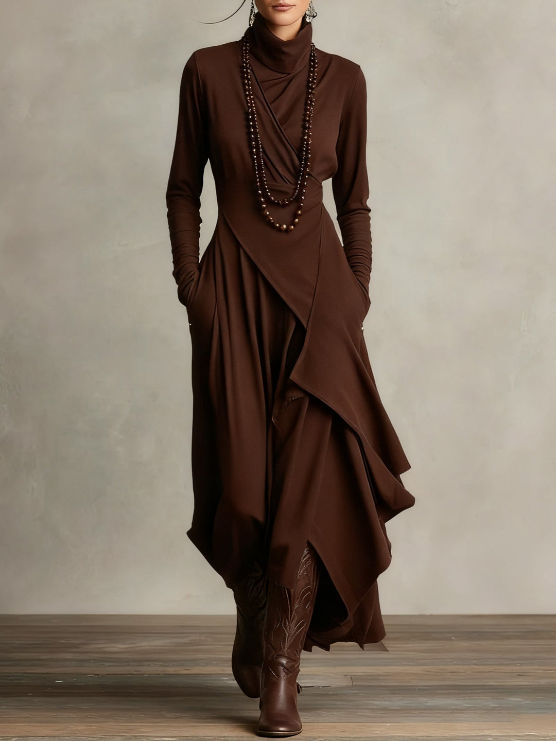 Gaille | Robe Maxi Col Roulé