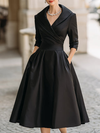 Dharmay | Robe midi élégante à manches longues