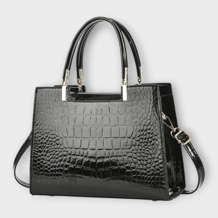 Olivia - Sac à main en cuir crocodile brillant