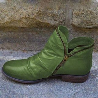 Renae | Bottes en Cuir avec Fermeture Éclair