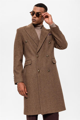 Bertil | Manteau à double boutonnage en motif chevrons