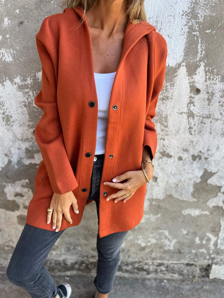 Adriana | Gilet avec boutons et capuche