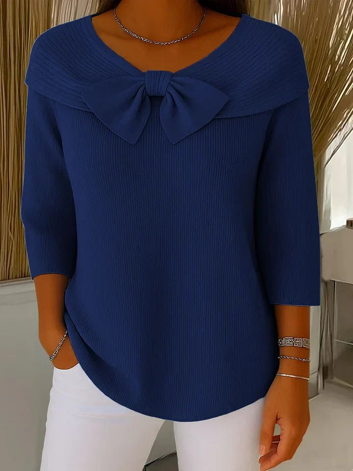 Kitty | Pull en tricot avec drapage en nœud