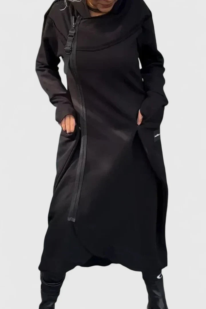 Jessamine | Cardigan à capuche avec fermeture éclair latérale