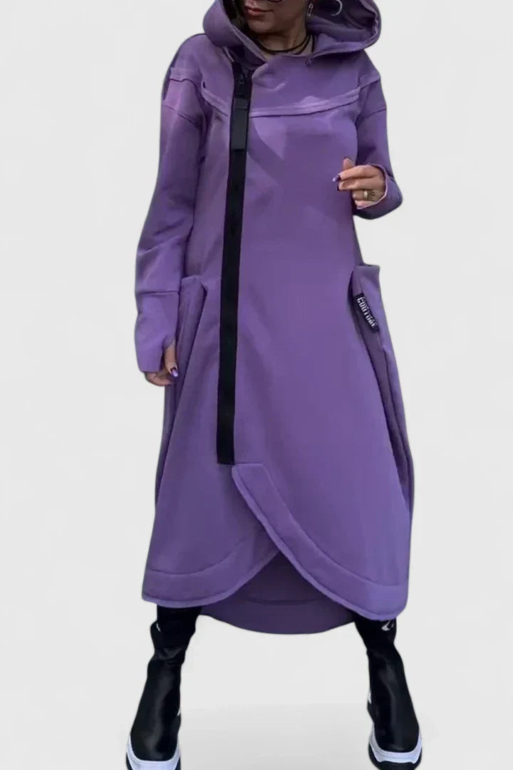 Jessamine | Cardigan à capuche avec fermeture éclair latérale
